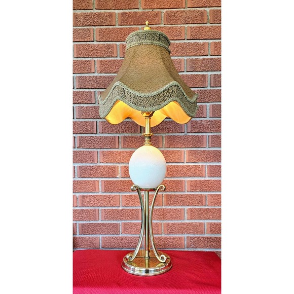 Vintage Hollywood Regency Ostrich Egg Lamp In The Style Of Maison Jansen - Picture 1 of 7